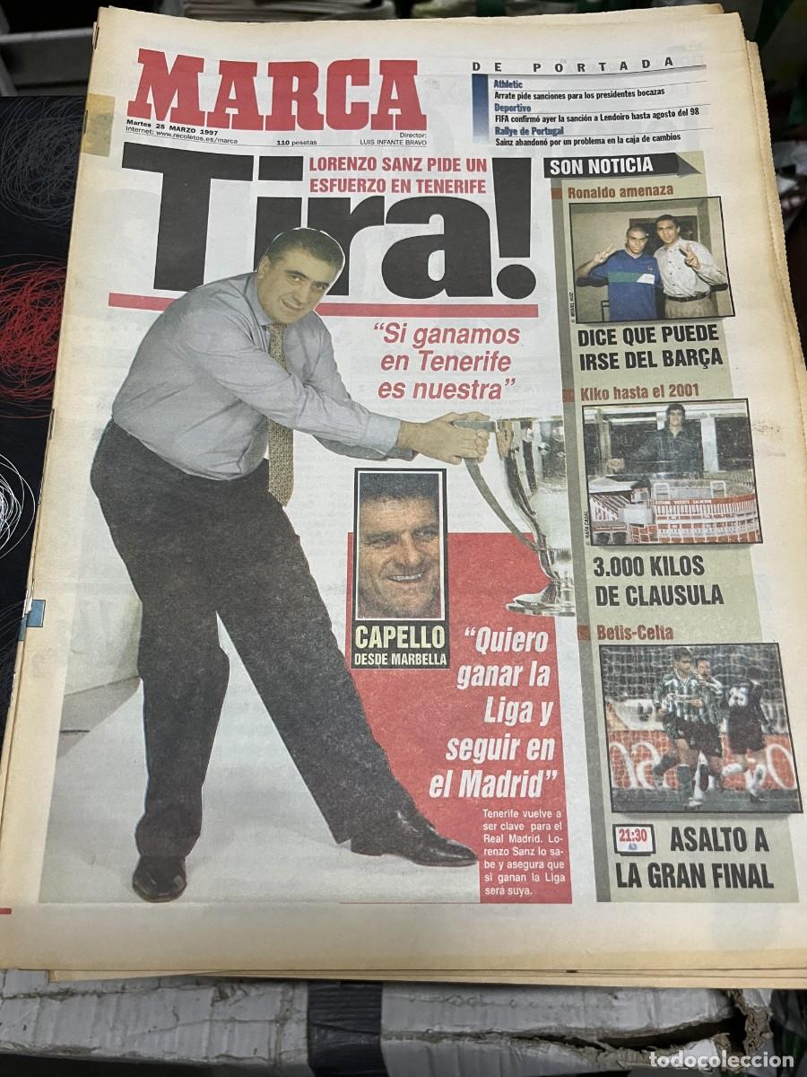 Coleccionismo deportivo: MARCA (25-3-1997) LORENZO SANZ REAL MADRID TENERIFE RONALDO NAZARIO GIMNASTAS