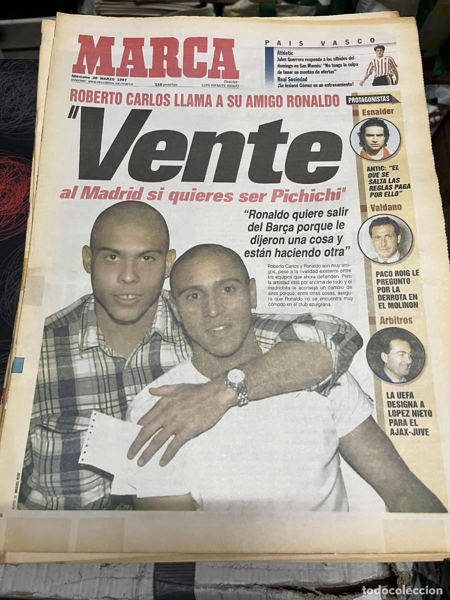 Coleccionismo deportivo: MARCA (26-3-1997) ROBERTO CARLOS RONALDO NAZARIO REAL MADRID RAUL TENERIFE TENIS MOYA AJEDREZ
