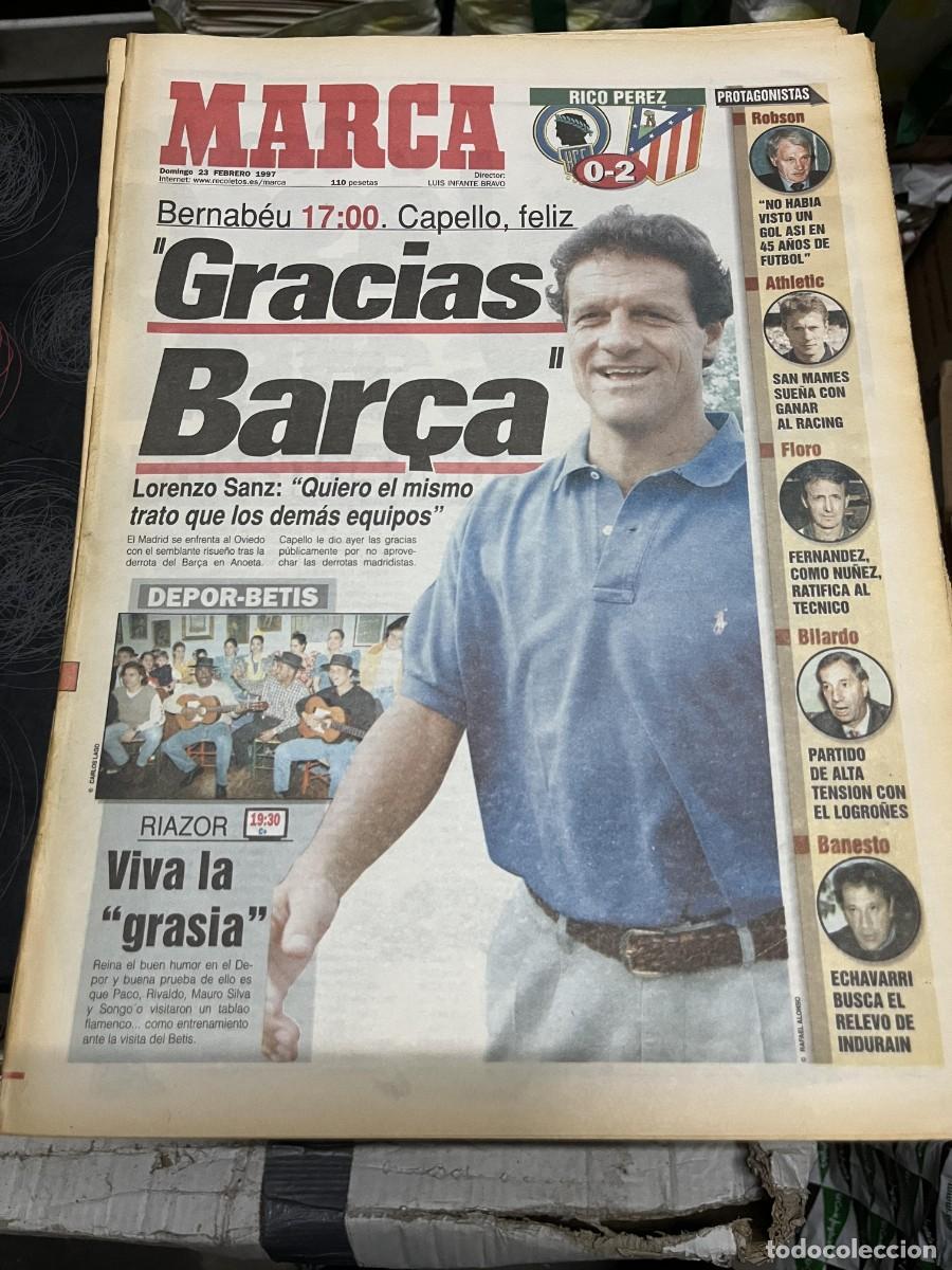 Coleccionismo deportivo: MARCA (23-2-1997) CAPELLO HERCULES 0-2 ATLETICO RONALDO NAZARIO REAL MADRID OVIEDO