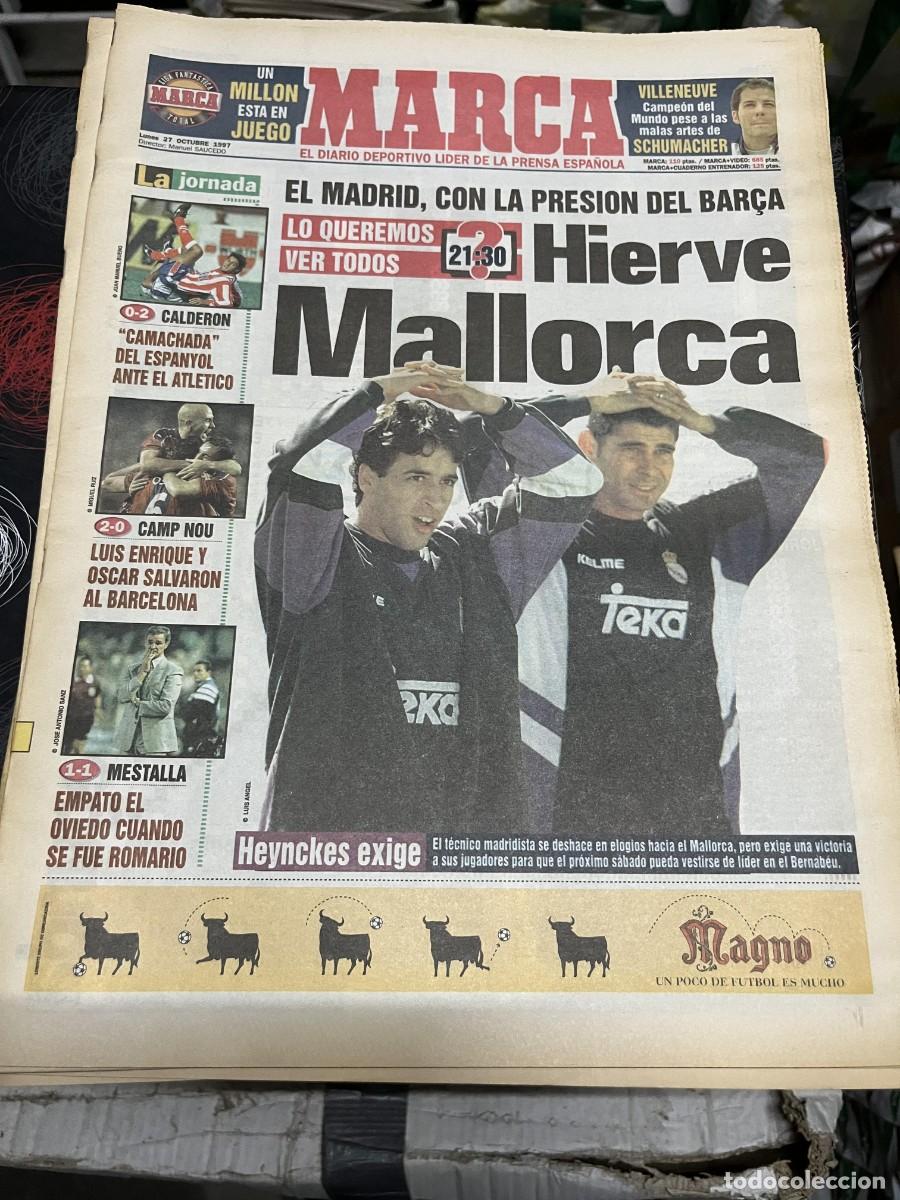 Coleccionismo deportivo: MARCA (27-10-1997) MALLORCA R.MADRID VILLENEUVE ATLETICO 0-2 ESPANYOL BARCELONA 2-0 RACING SCUMACHER