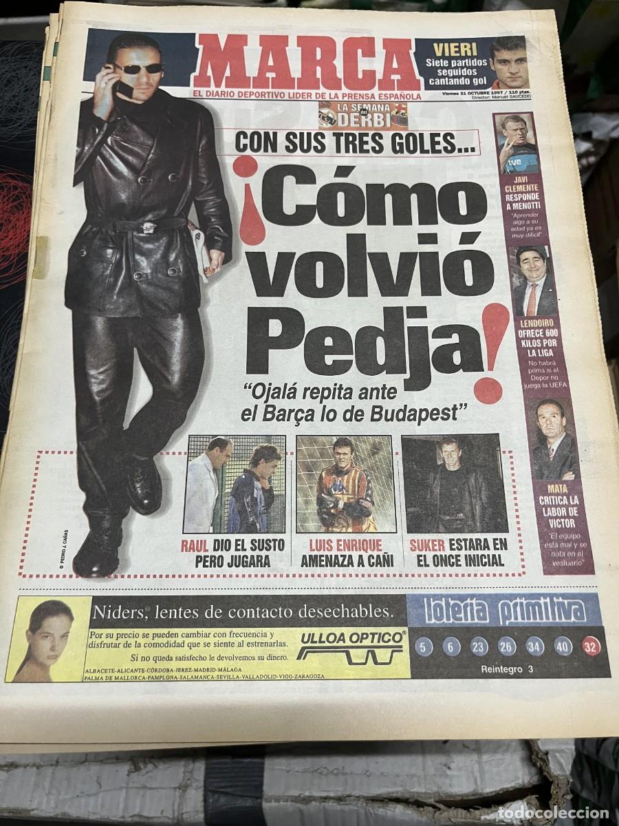 Coleccionismo deportivo: MARCA (31-10-1997) REAL MADRID BARCELONA MIJATOVIC VIERI LENDOIRO SUKER KAREMBEU MICHAEL JORDAN