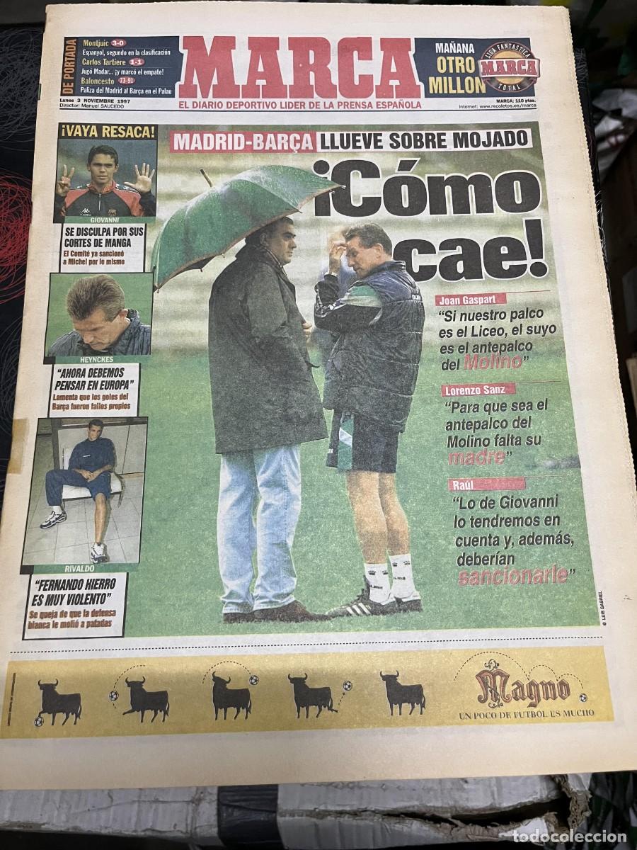 Coleccionismo deportivo: MARCA (3-11-1997) REAL MADRID BARCELONA GIOVANNI HEYNCKES RIVALDO GASPART MIGUEL INDURAIN HIJO
