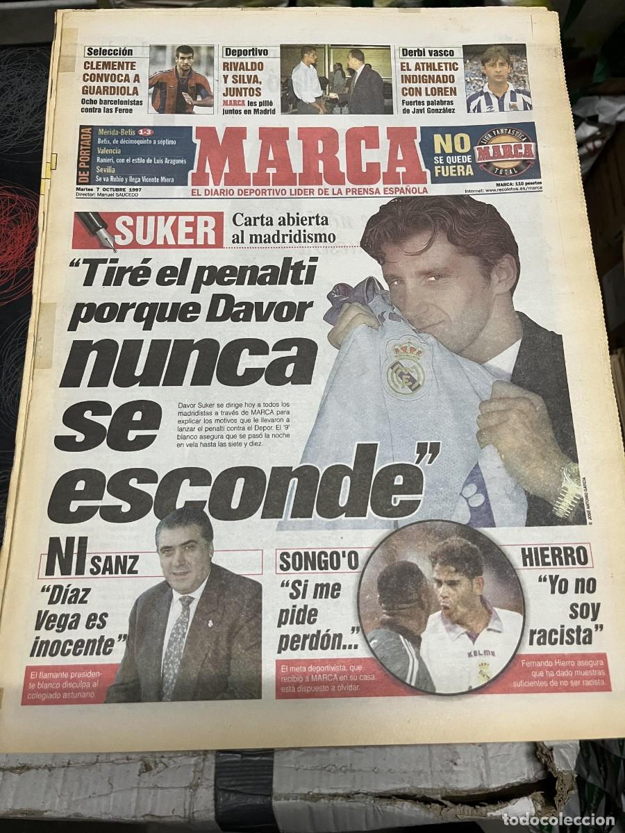 Sports collectibles: MARCA (7-10-1997) SUKER LORENZO SANZ GUARDIOLA LOREN LUIS ENRIQUE ABRAHAM OLANO