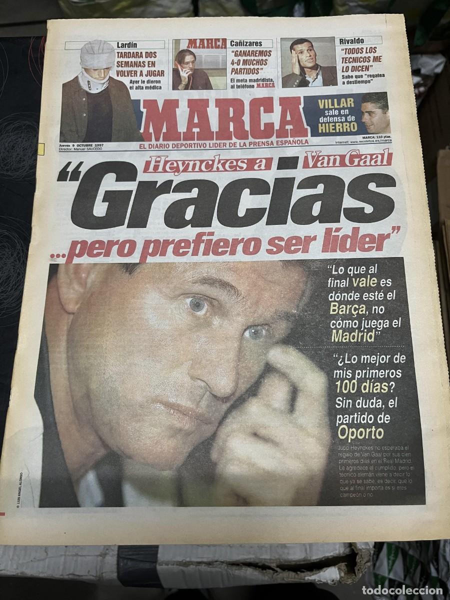 Sports collectibles: MARCA (9-10-1997) HEYNCKES LARDIN RIVALDO CA&Ntilde;IZARES REAL MADRID LORENZO SANZ