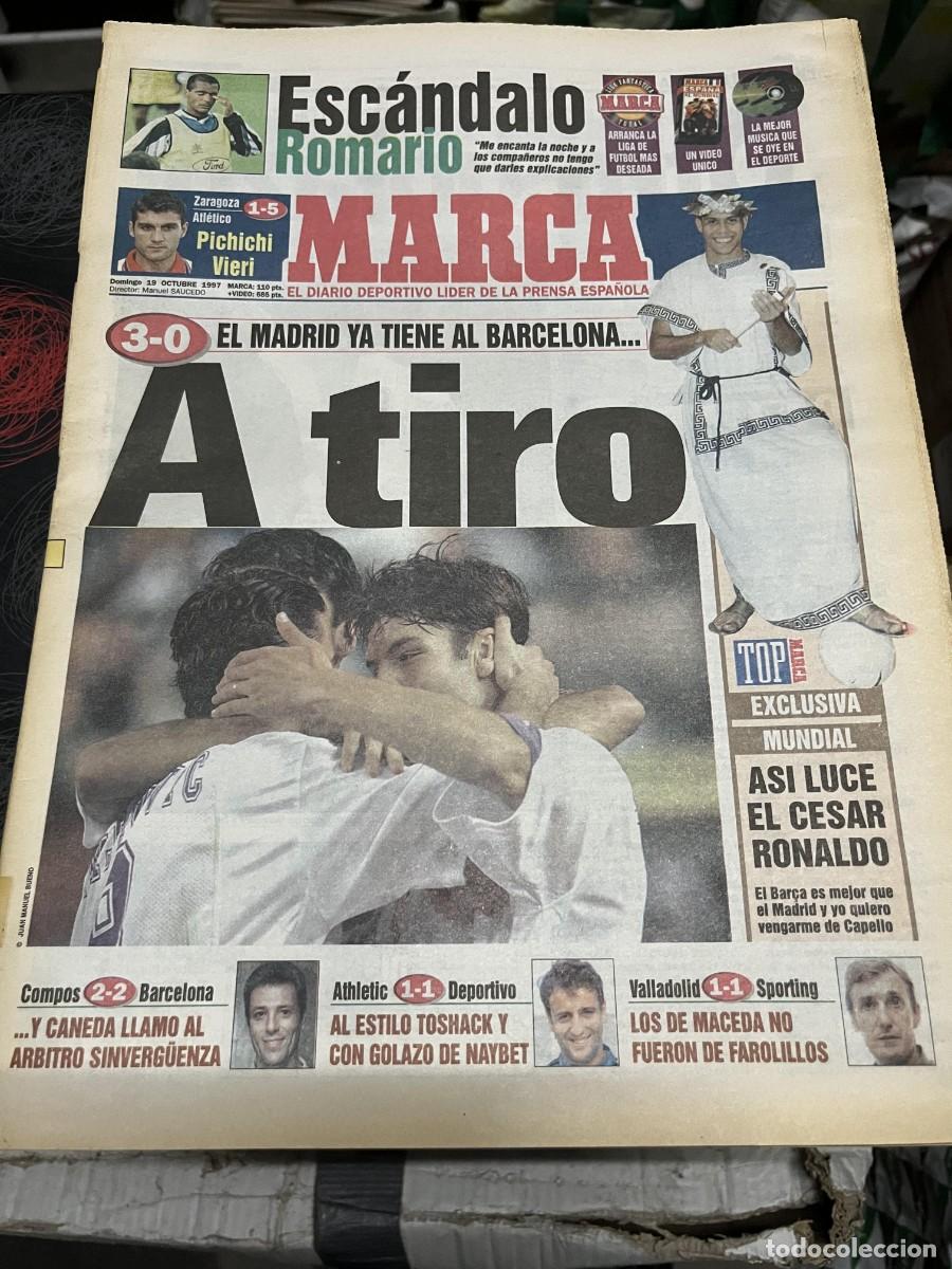 Sports collectibles: MARCA (19-10-1997)VIERI REAL MADRID 3-0 TENERIFE RONALDO COMPOSTELA 2-2 BARCELONA ROMARIO AIR JORDAN