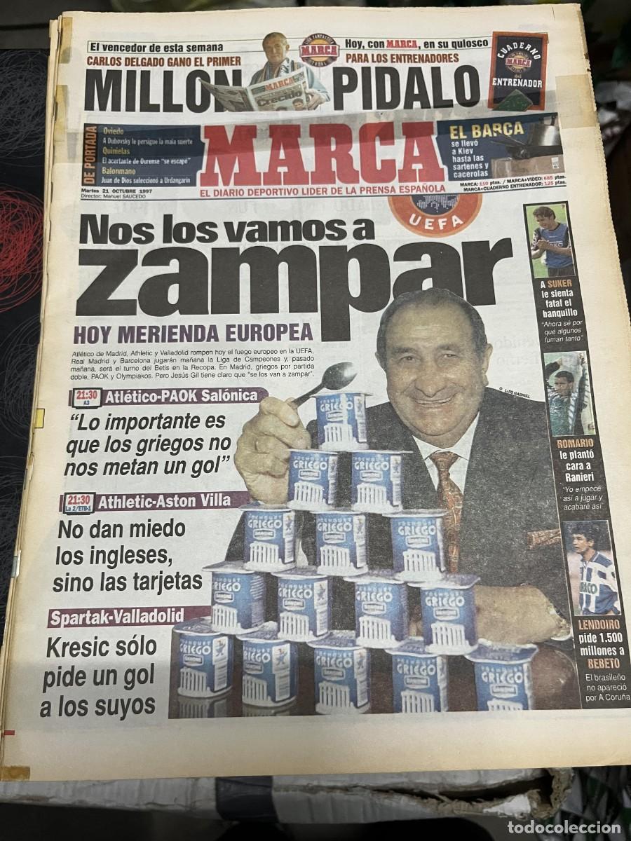 Coleccionismo deportivo: MARCA (21-10-1997) JESUS GIL HOY ATLETICO MADRID PAOK ATHLETIC ASTON VILLA DINAMO KIEV BARCELONA