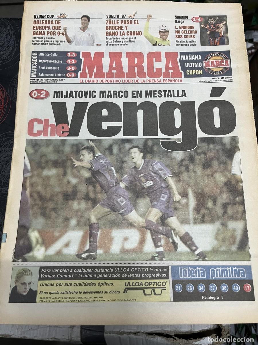 Coleccionismo deportivo: MARCA (28-9-1997) GOLF RYDER CUP EUROPA ESTADOS UNIDOS VALENCIA 0-2 REAL MADRID MIJATOVIC ATLETICO