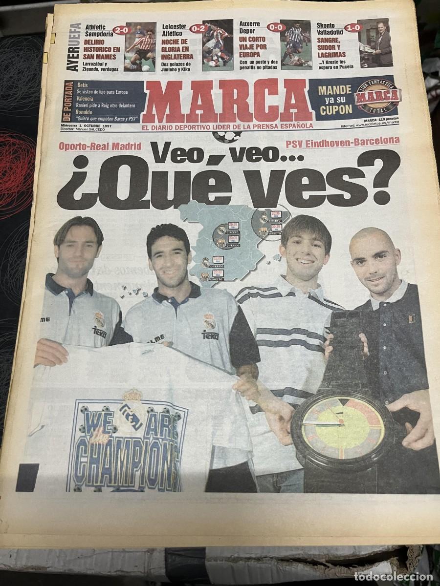 Coleccionismo deportivo: MARCA (1-10-1997) HOY OPORTO REAL MADRID PSV BARCELONA ALOISIO SEEDORF LEICESTER ATLETICO ATHLETIC