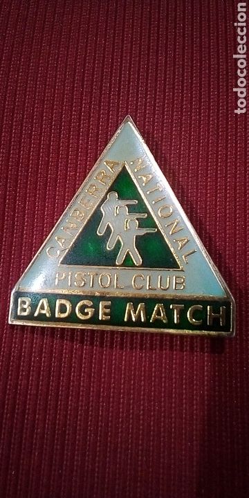 Sammelleidenschaft Sport: INSIGNIA 000 CANBERRA NATIONAL PISTOL CLUB BADGE MATCH TIRO CAMPEONATO PIN PINS AUSTRALIA