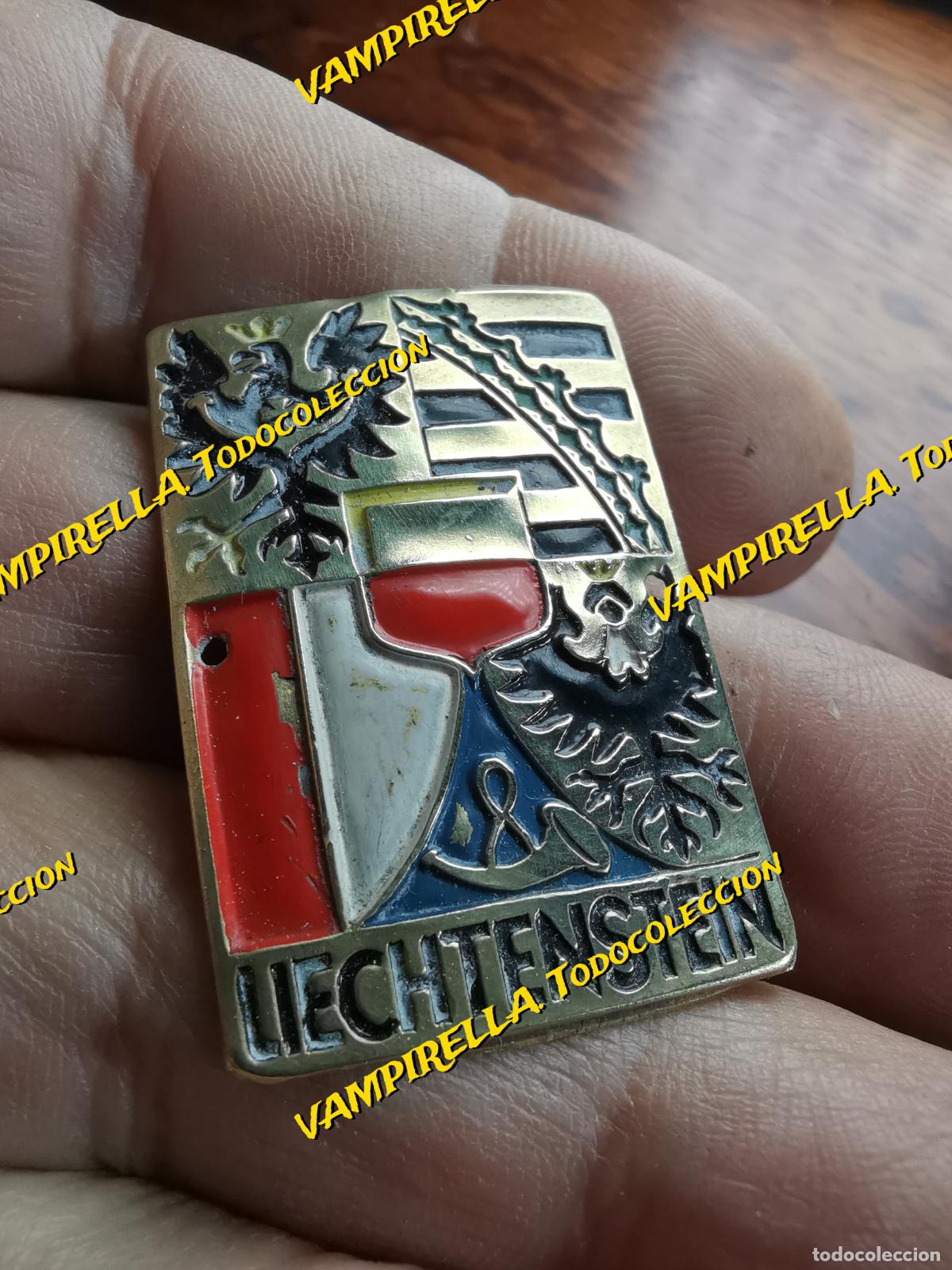 Sammelleidenschaft Sport: INSIGNIA PLACA DE BRAZO PARA CAMISA BOY SCOUT Liechtenstein -1947 ORIGINAL-MONTA&Ntilde;A-SKI-ALPINISMO
