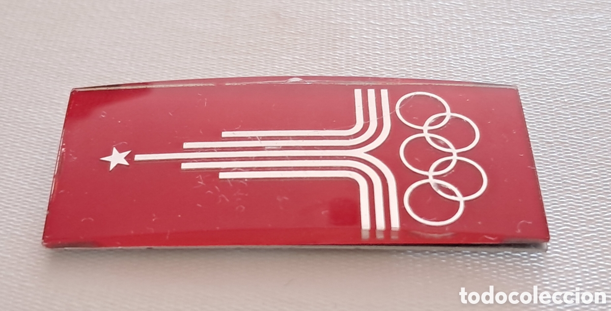 Sammelleidenschaft Sport: Insignia Juegos Ol&iacute;mpicos Mosc&uacute; 1980. Tama&ntilde;o 4.5x2.0 cm
