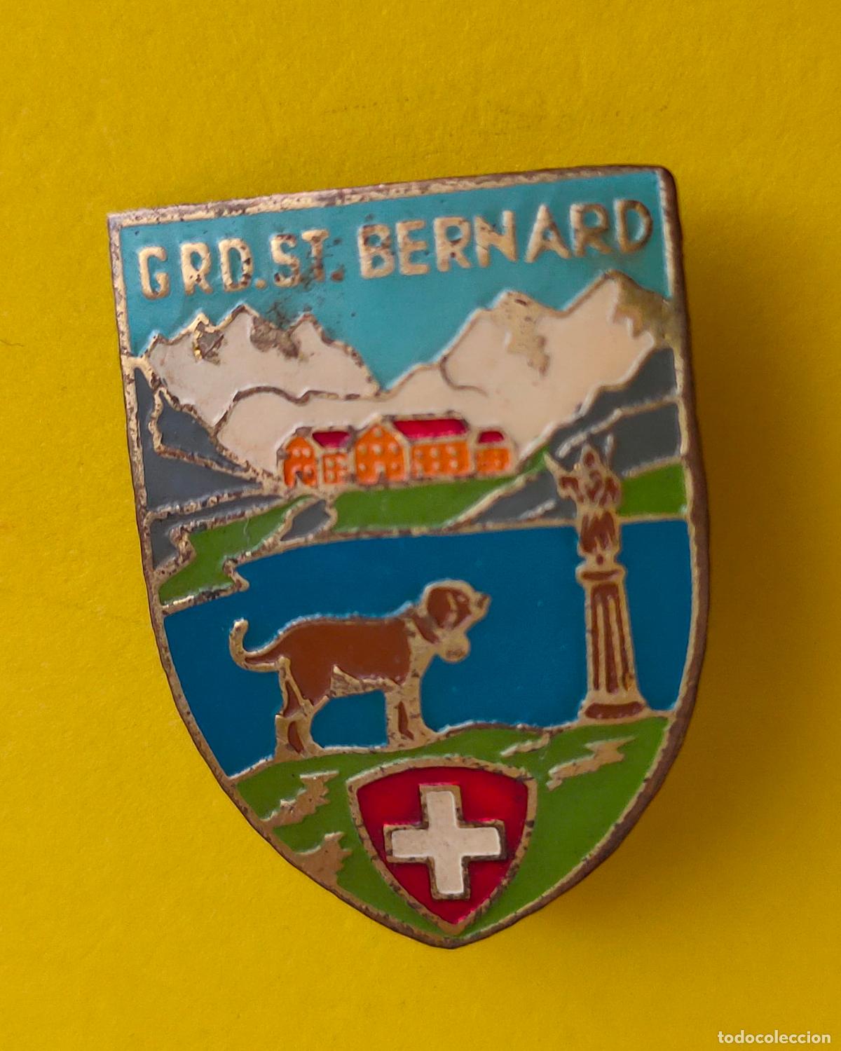 Sammelleidenschaft Sport: Insignia esmaltada Grost Bernard, Suiza. Mide 3 x 2 cms.