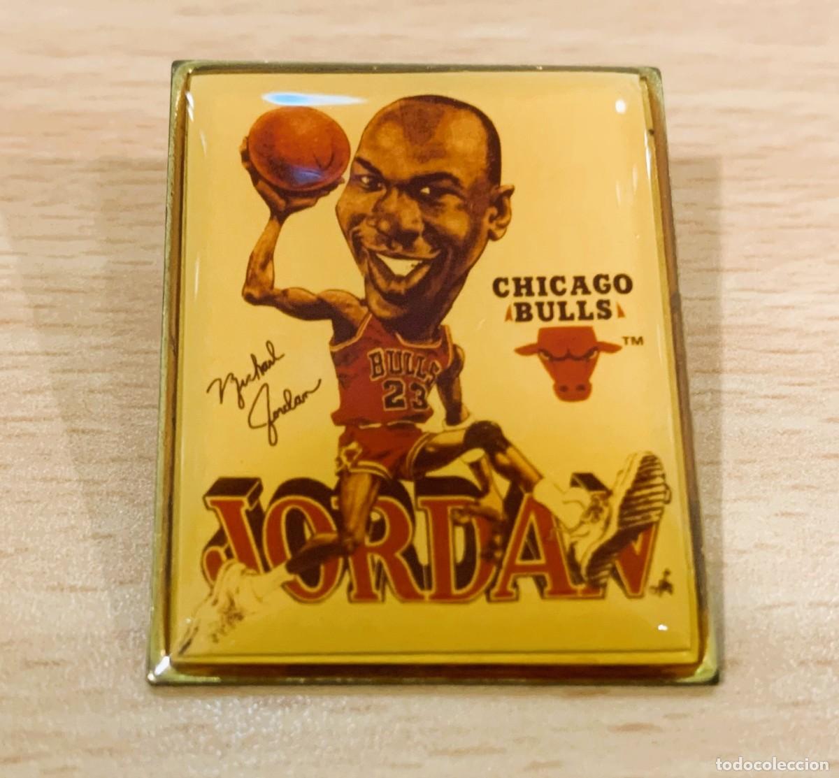 Sammelleidenschaft Sport: NBA STAR PINS - PIN MICHAEL JORDAN (CHICAGO BULLS) 1991/92, CON DATOS TEMPORADA 1990/91