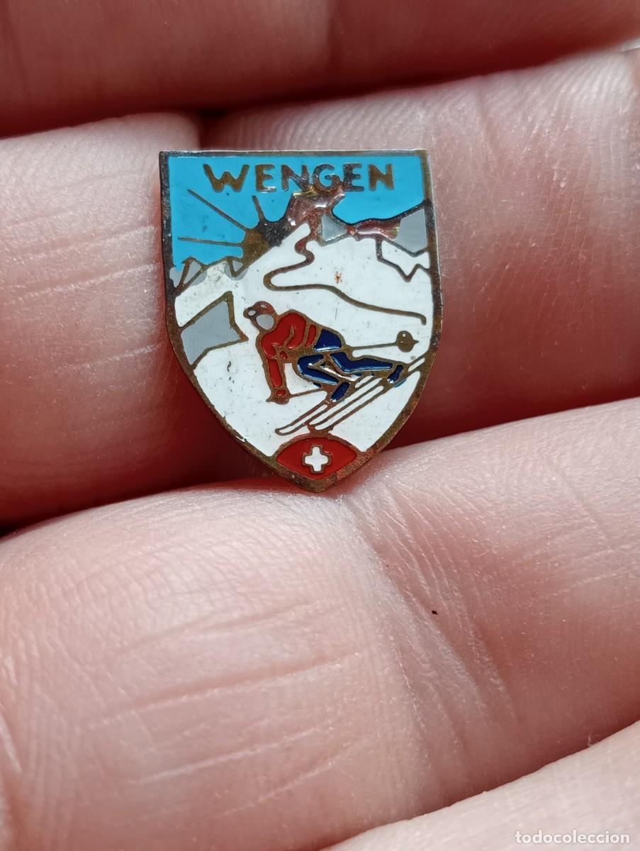 Coleccionismo deportivo: INSIGNIA MONTA&Ntilde;A ESQUI ALPINISMO MONTA&Ntilde;ISMO WENGEN SUIZA EDELWEISS PINS ALFILER SKY