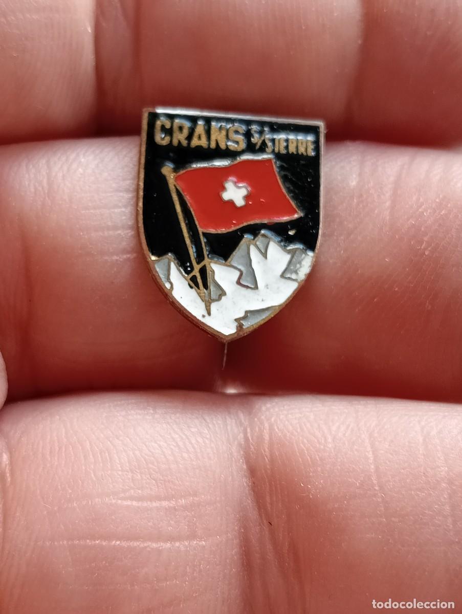 Coleccionismo deportivo: INSIGNIA MONTA&Ntilde;A ESQUI ALPINISMO MONTA&Ntilde;ISMO CRANS SUIZA EDELWEISS PINS ALFILER SKY