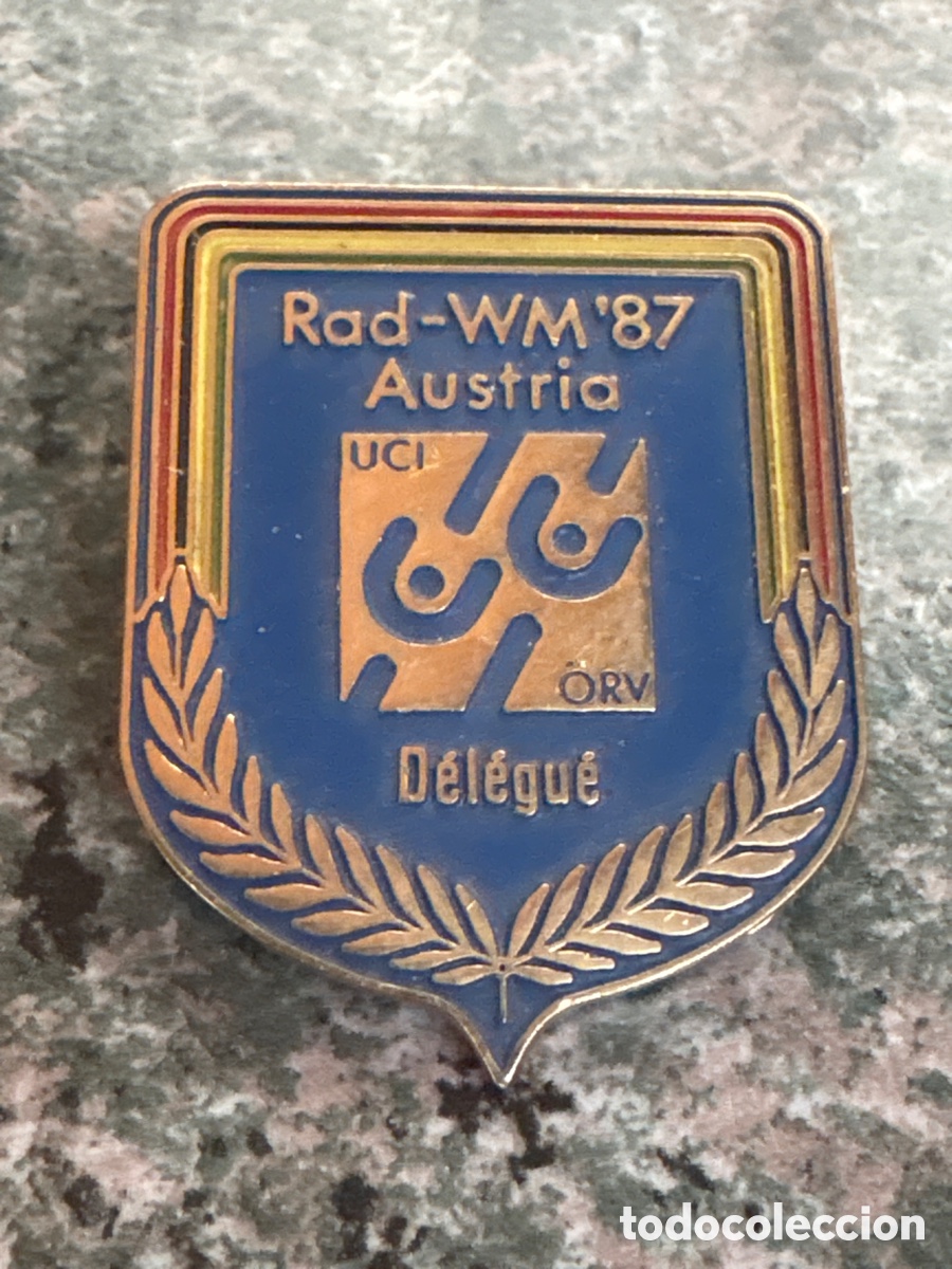 Coleccionismo deportivo: aguja - pin insignia de ciclismo - RAD WM-87 AUSTRIA UCI -ORV BICICLETA