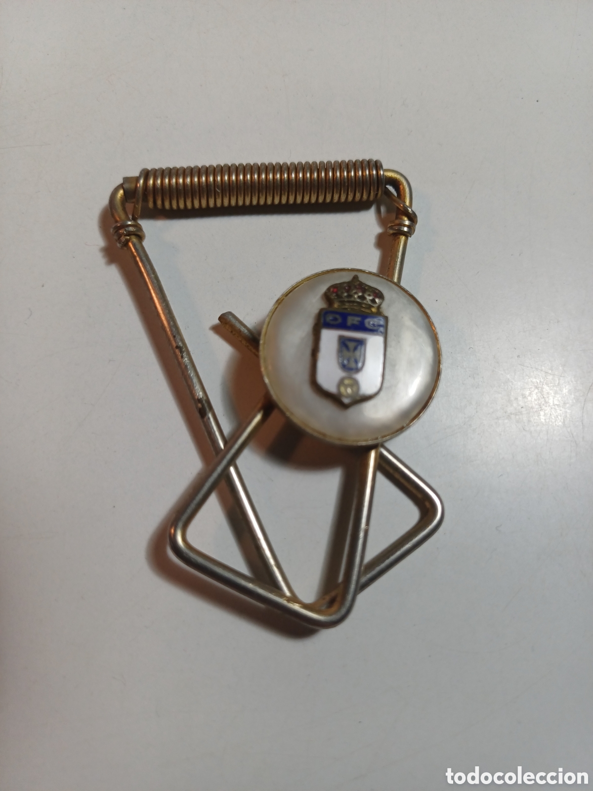 Coleccionismo deportivo: Guarda billlete NOTECLIP escudo Real Oviedo F&uacute;tbol Club vintage