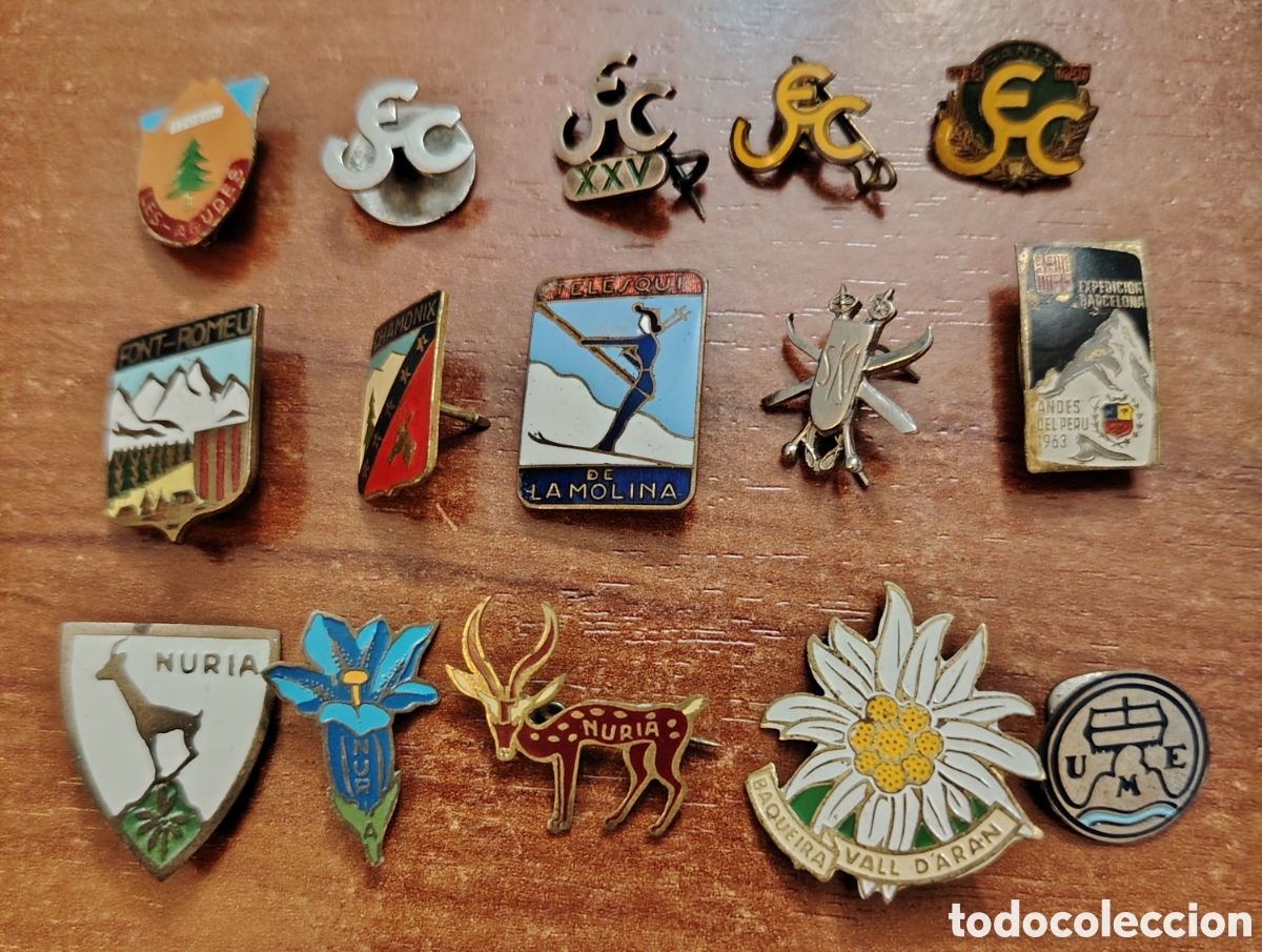 Coleccionismo deportivo: 15 insignias de monta&ntilde;a antiguas