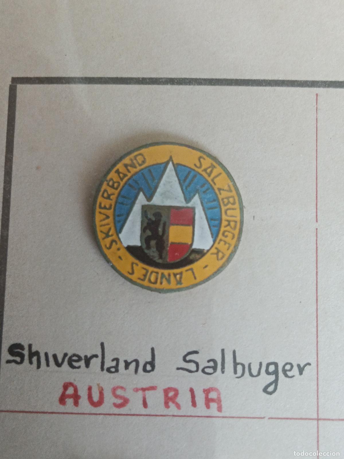 Coleccionismo deportivo: Antiguo pin federaci&oacute;n asociaci&oacute;n esqu&iacute; salzburgo skiverband landes insignia antigua Austria a&ntilde;os 50