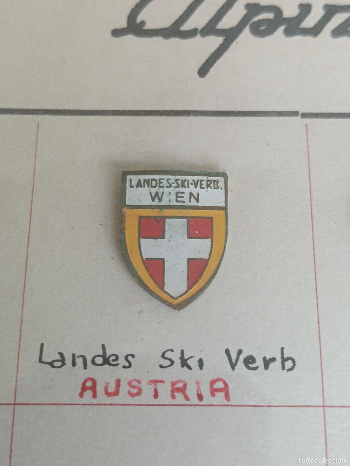 Coleccionismo deportivo: Antiguo pin federaci&oacute;n asociaci&oacute;n esqu&iacute; de viena landes ski verband wien insignia Austria a&ntilde;os 40/60