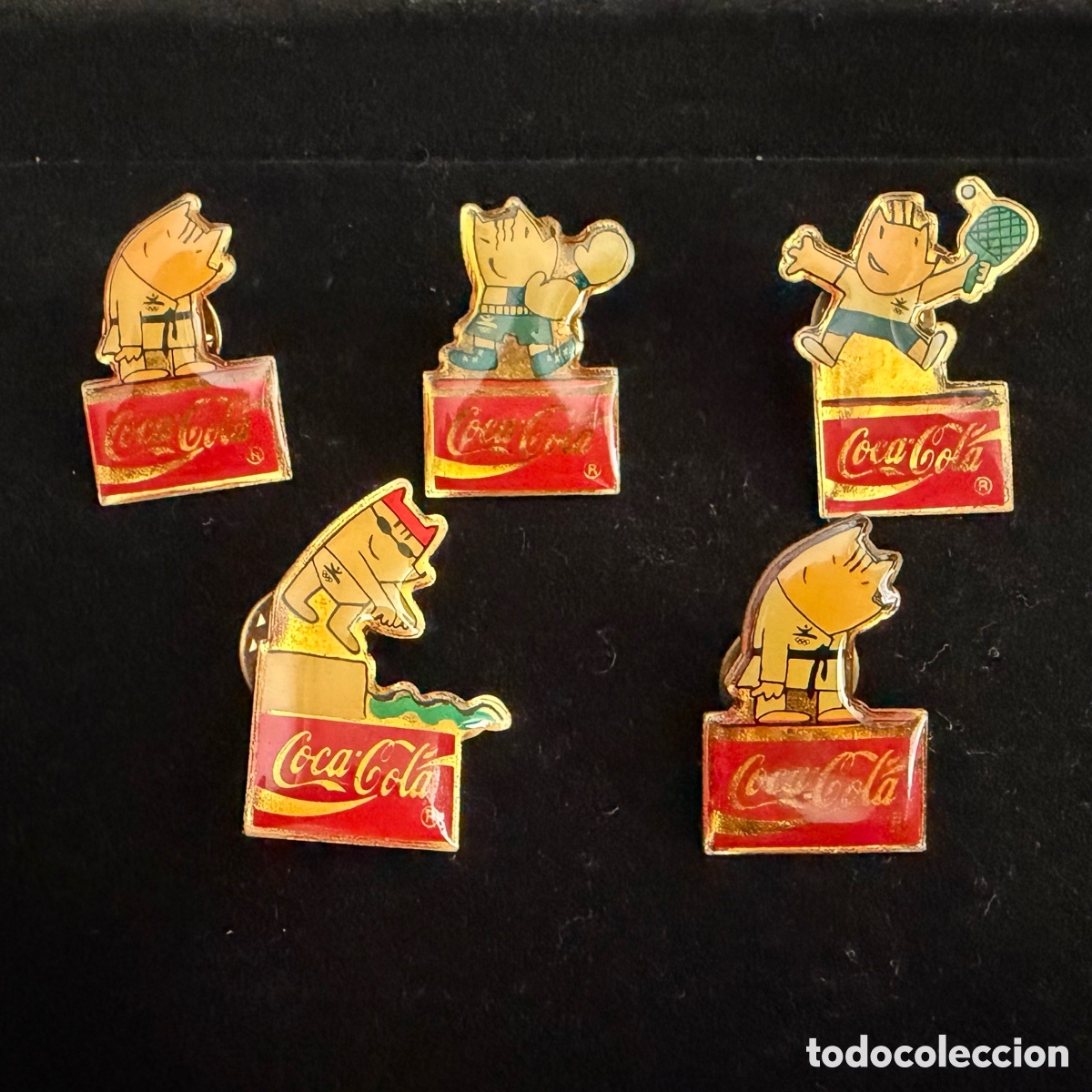 Coleccionismo deportivo: Lote 5 Pins Cobi Coca-Cola Barcelona 92 Deportes