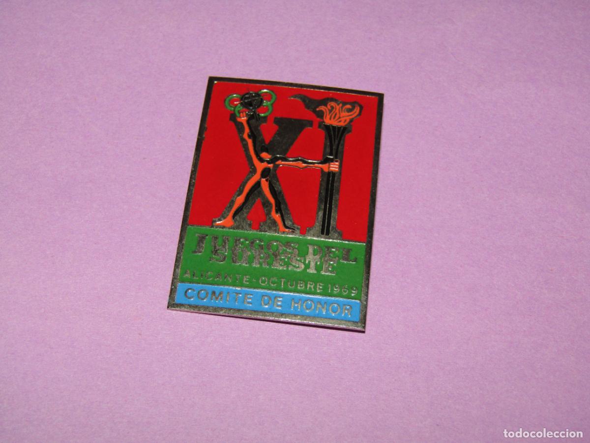 Coleccionismo deportivo: Antigua Placa Identificativa del Comit&eacute; Honor de los XI JUEGOS DEL SURESTE en Alicante del A&ntilde;o 1969