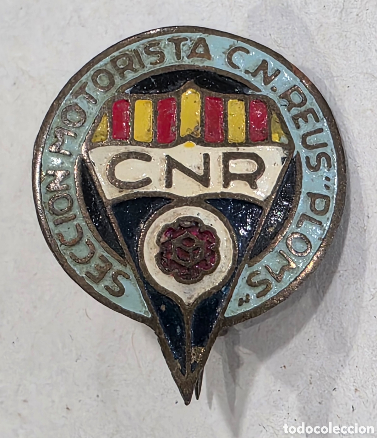 Coleccionismo deportivo: Antigua Insignia aguja Secci&oacute;n Motociclista Club Nataci&oacute;n Reus &rdquo;Ploms&rdquo; - Pe&ntilde;a Motocicleta Tarragona