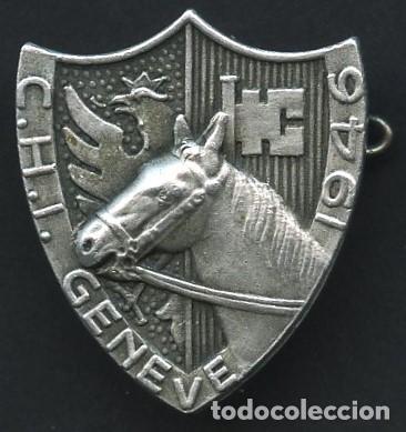 Coleccionismo deportivo: SUIZA, INSIGNIA, PIN ANTIGUO, CONCURSO H&Iacute;PICO INTERNACIONAL GINEBRA, 1947