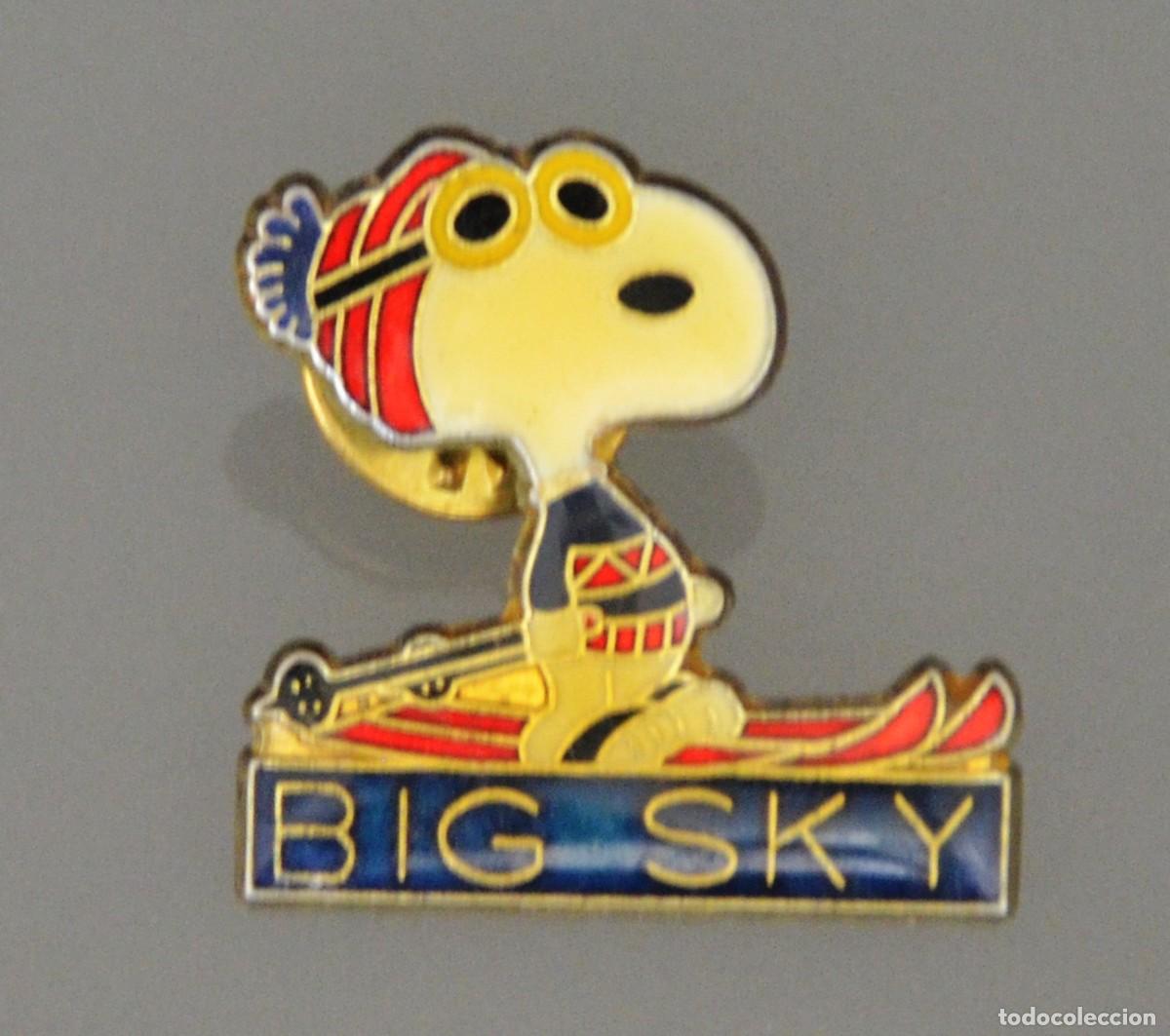 Coleccionismo deportivo: ANTIGUO PIN DE SNOOPY ESQUIADOR DE BIG SKY MONTANA (EE.UU.)