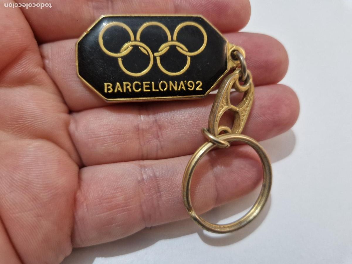 Coleccionismo deportivo: antiguo llavero barcelona 92 olimpiadas 1992 aros olimpico metal