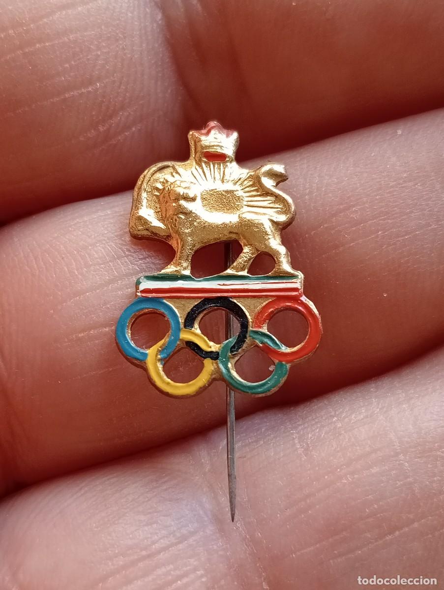 Coleccionismo deportivo: INSIGNIA OLIMPICA COMITE OLIMPICO DE IRAN ANTERIOR A 1979 DINAST&Iacute;A PAHLAV&Iacute; ALFILER PIN ALFILER AROS