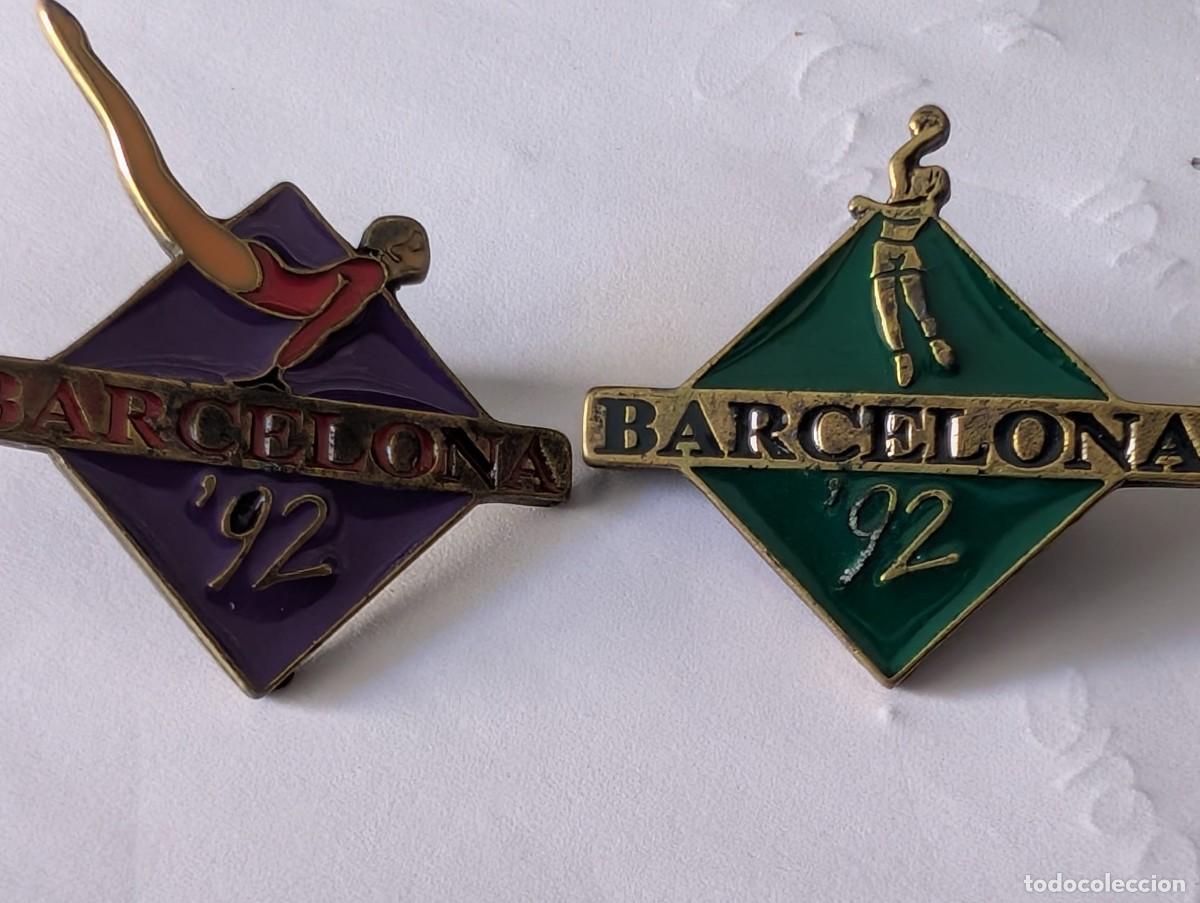 Collezionismo sportivo: Lote 2 pines Barcelona 92 Gimnasia y Baloncesto PDM