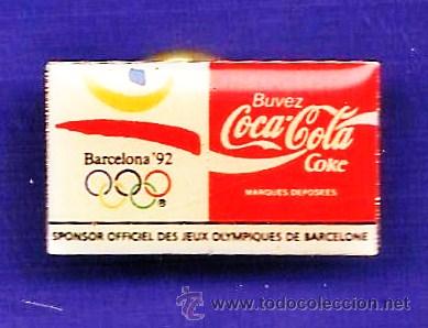 Coleccionismo deportivo: pin - juegos olimpicos / olimpiada - barcelona 92 - coca-cola - texto en frances - metal lacado
