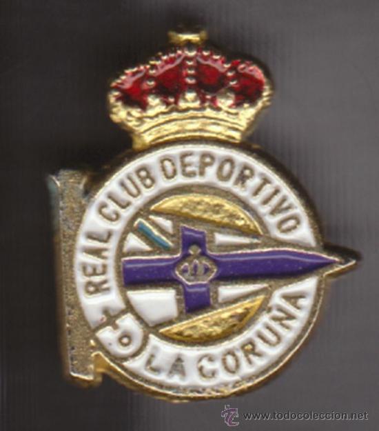 Coleccionismo deportivo: Pin Deportivo de la Coru&ntilde;a Real Club Futbol Escudo Pin Insignia de aguja