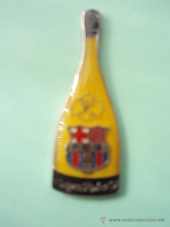 Collectionnisme sportif: Pin's botella de champan del F.C.Barcelona
