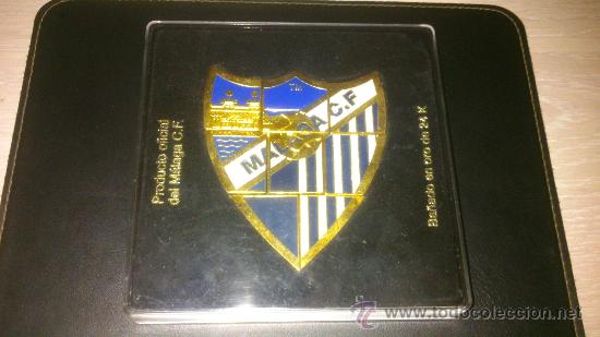 Collezionismo sportivo: 8 PINS PIN BA&Ntilde;ADOS EN ORO 24K QUE FORMAN EL ESCUDO DEL MALAGA C.F.