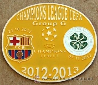 Sammelleidenschaft Sport: PIN BARCELONA vs CELTIC GLASGOW CHAMPIONS LEAGUE 2012-2013 YELLOW