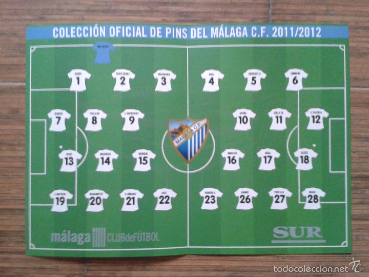Collezionismo sportivo: CARTULINA DIARIO SUR PARA COLECCION OFICIAL DE PINS DEL MALAGA CLUB DE FUTBOL 2011 2012 11 12