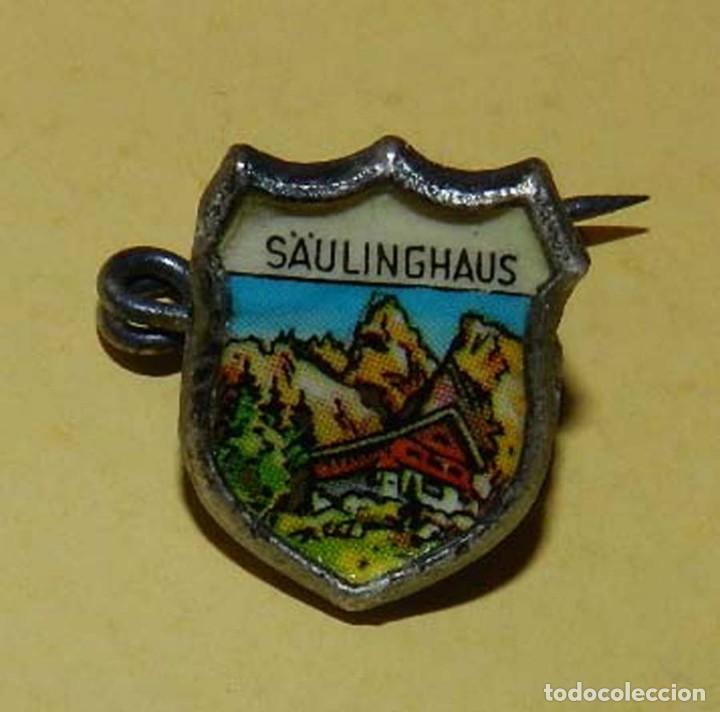 Coleccionismo deportivo: ANTIGUA INSIGNIA DE ALPINISMO, MONTA&Ntilde;ISMO, ESQUI, AUSTRIA,  SAULINGHAUS, MIDE 1,7 CMS. CMS., OLD ALP