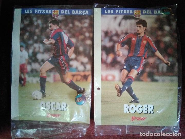 Sammelleidenschaft Sport: PIN Y L&Aacute;MINA de OSCAR Y ROGER, COLECCI&Oacute;N DE FICHAS DEL BAR&Ccedil;A, DIARIO DEPORTIVO SPORT 1994-1995