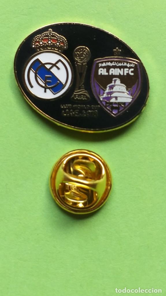 Coleccionismo deportivo: PIN FINAL MUNDIALITO 2018 - REAL MADRID & ALAIN C.F. MODELO NEGRO