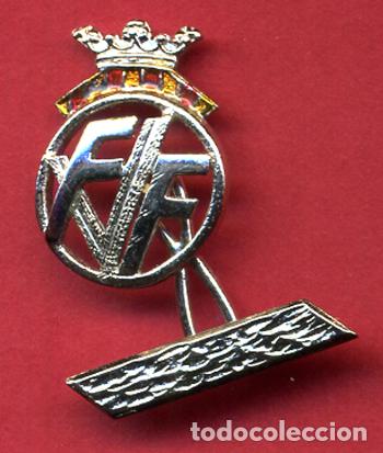 Sammelleidenschaft Sport: PIN GEMELO DE FUTBOL PLATEADO DE LA FEDERACION VALENCIANA DE FUTBOL ORIGINAL , PF14