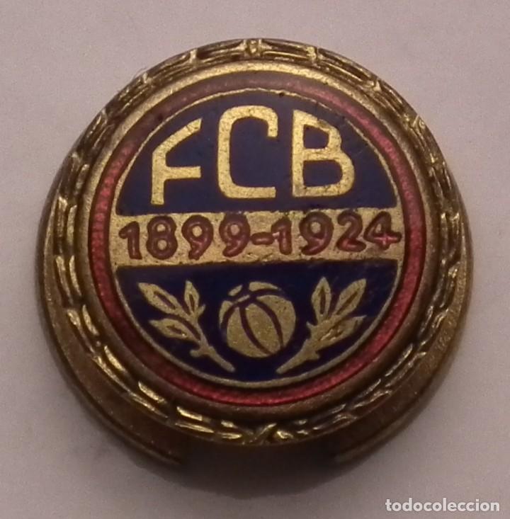 Collectionnisme sportif: PIN INSIGNIA ESMALTADA DEL CLUB DE F&Uacute;TBOL F.C. BARCELONA 1899 - 1924 - 25 ANIVERSARIO