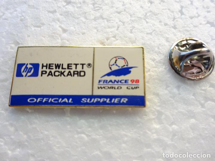 Collezionismo sportivo: PIN DE DEPORTES. F&Uacute;TBOL. MUNDIAL COPA DEL MUNDO FRANCIA 98 1998. HP IMPRESORAS ORDENADORES