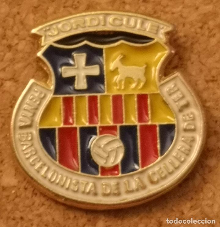 Sammelleidenschaft Sport: PIN FUTBOL - GIRONA - CELLERA DE TER - PENYA BARCELONISTA JORDI CULE