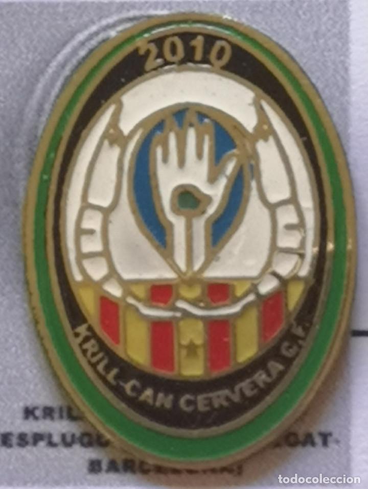 Coleccionismo deportivo: PIN FUTBOL - BARCELONA - ESPLUGUES DE LLOBREGAT - KRILL CAN CERVERA CF