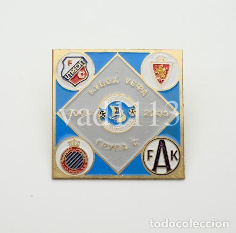 Coleccionismo deportivo: BADGE PIN: UEFA CUP GROUP C 2004-05 :Austria Wien, Dnipro, Real Zaragoza, Utrecht, Brugge KV