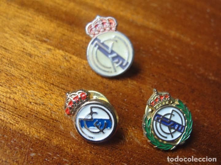Coleccionismo deportivo: lote 3 pins REAL MADRID - Foto 1