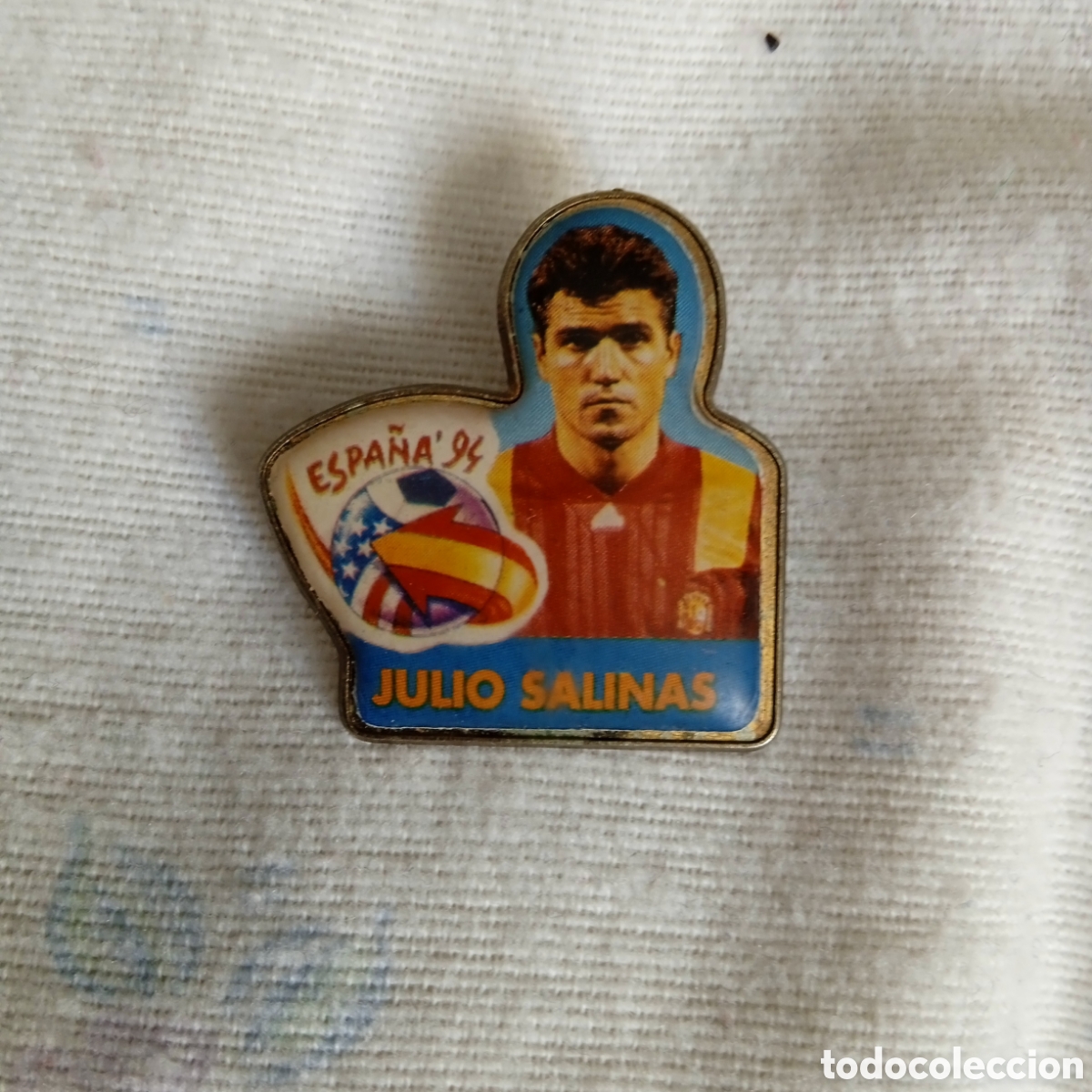 Collezionismo sportivo: Pin de club futbol cole de la selecci&oacute;n espa&ntilde;ola Julio Salinas espa&ntilde;a 1994 Chamburcy