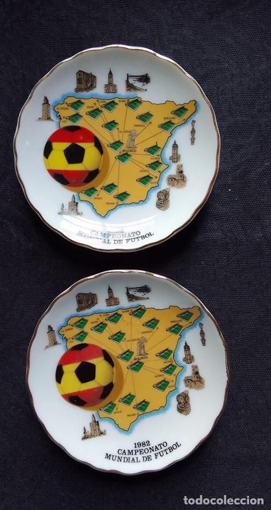 Coleccionismo deportivo: 2 platitos Mundial Futbol 1982